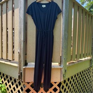 Madewell MWL Breeze Black Short Sleeve Cotton Modal Stretch Jumpsuit Size M